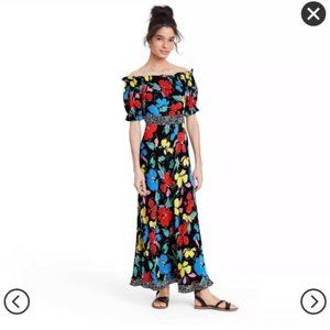 NWT RIXO for Target Floral Off Shoulder Maxi Dress